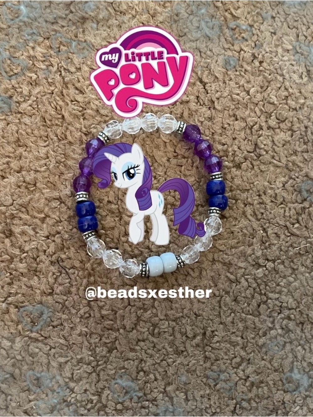 Rarity Beaded Bracelet- My Little Pony